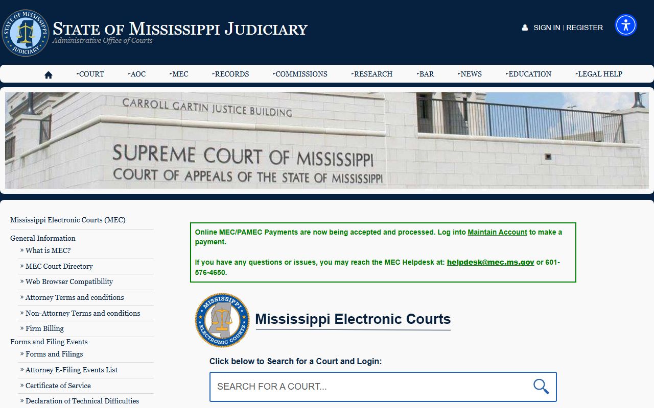 Greene County court records after arrest MEC login portal