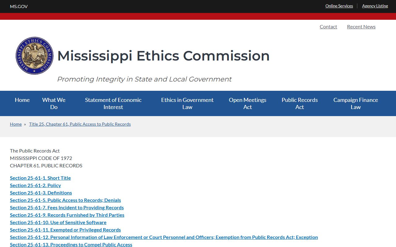 Greene County jail mugshots Mississippi Public Records Act source