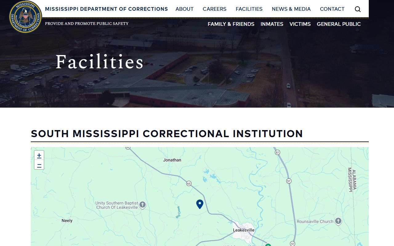 South Mississippi Correctional Institution inmate lookup facility page